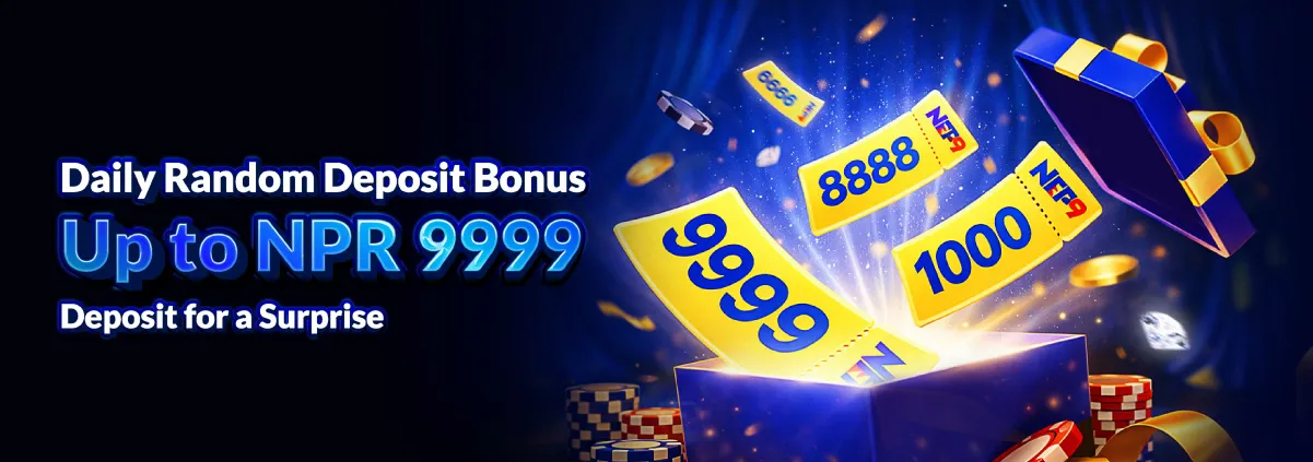NEP9 Daily Random Deposit Bonus up to NPR 9999